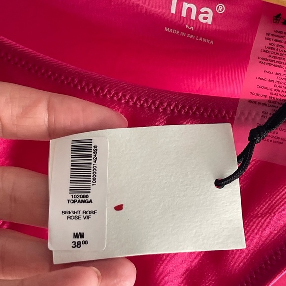 TNA String High-leg Low-rise TOPANGA BRIGHT ROSE VIF Pink Bikini Bottom ONLY Med - Picture 5 of 10